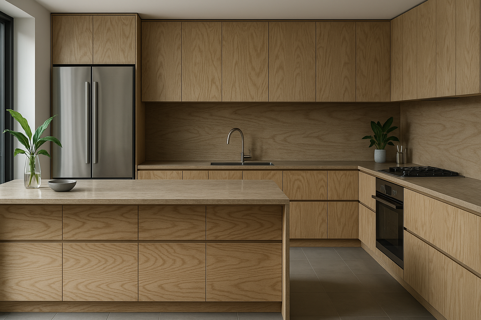 cuisine en contreplaqué