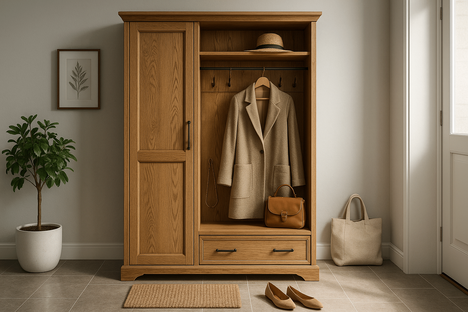 penderie dans une petite entrée